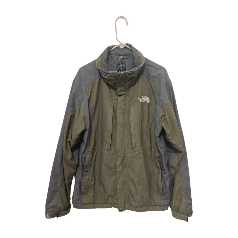 The North Face HyVent Waterproof Windbreaker Jacket Men Sz Large Army Green Gray - Picture 3 of 12